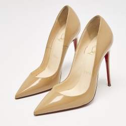 Christian Louboutin Beige Patent Leather So Kate Pumps Size 36