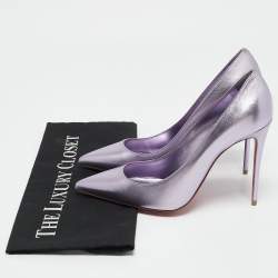 Christian Louboutin Metallic Purple Leather Kate Pumps Size 38