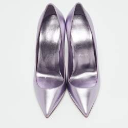 Christian Louboutin Metallic Purple Leather Kate Pumps Size 38