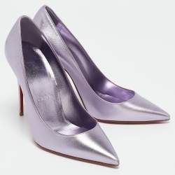 Christian Louboutin Metallic Purple Leather Kate Pumps Size 38