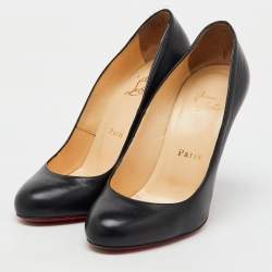 Christian Louboutin Black Leather Ron Ron Pumps Size 37