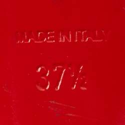 Pre Owned Christian Louboutin Gold Woven Leather Altressita Round Toe Pumps Size 37.5