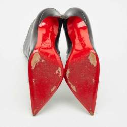 مملوكة مسبقًا Christian Louboutin Black Leather Calamijane Pointed Toe Ankle Length Boots Size 38