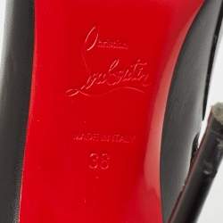 مملوكة مسبقًا Christian Louboutin Black Leather Calamijane Pointed Toe Ankle Length Boots Size 38