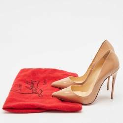 Christian Louboutin Beige Patent Leather Pigalle Follies Pumps Size 36