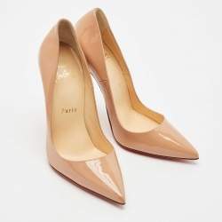 Christian Louboutin Beige Patent Leather Pigalle Follies Pumps Size 36