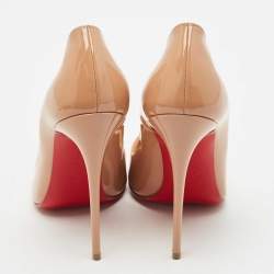 Christian Louboutin Beige Patent Leather Pigalle Follies Pumps Size 36