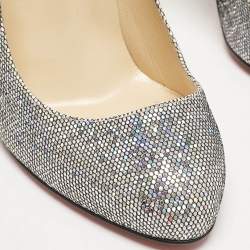 Christian Louboutin Silver Glitter Disco Dorissima Pumps Size 37.5