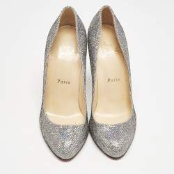 Christian Louboutin Silver Glitter Disco Dorissima Pumps Size 37.5