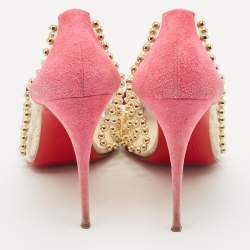 Christian Louboutin Multicolor PVC and Suede Studded Bille Et Boule Pumps Size 40
