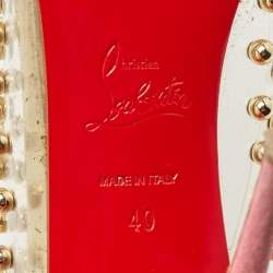 Christian Louboutin Multicolor PVC and Suede Studded Bille Et Boule Pumps Size 40
