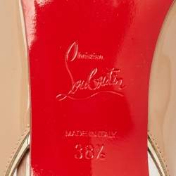 Christian Louboutin Beige Patent Leather and PVC Cosmo 554 Pumps Size 38.5