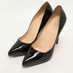 Christian Louboutin Black Patent Leather Pigalle Plato Pumps Size 39.5