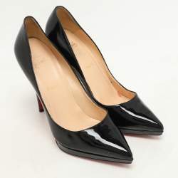 Christian Louboutin Black Patent Leather Pigalle Plato Pumps Size 39.5