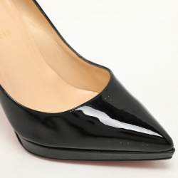 Christian Louboutin Black Patent Leather Pigalle Plato Pumps Size 39.5