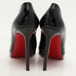 Christian Louboutin Black Patent Leather Pigalle Plato Pumps Size 39.5