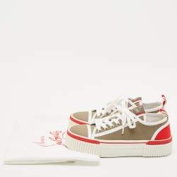 Christian Louboutin Multicolor Canvas Pedro Sneakers Size 38.5