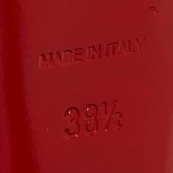 Pre Owned Christian Louboutin Green Patent Leather Lady Peep Toe Pumps Size 38.5