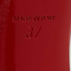 Pre Owned Christian Louboutin Tricolor Patent Leather and PVC Bandy Stripe Pumps Size 37