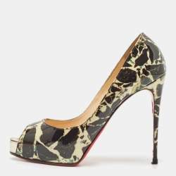 Christian Louboutin Black Carrara Specchio Patent Leather New Very Prive Pumps Size 39