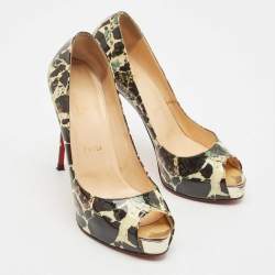 Christian Louboutin Black Carrara Specchio Patent Leather New Very Prive Pumps Size 39