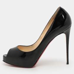 Christian Louboutin Black Patent Leather New Prive Pumps Size 38.5