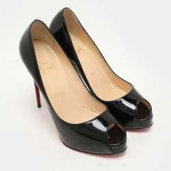 Christian Louboutin Black Patent Leather New Prive Pumps Size 38.5