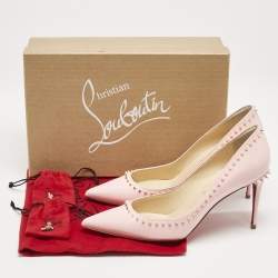 Pre Owned Christian Louboutin Pink Patent Leather Anjalina Pumps Size 38