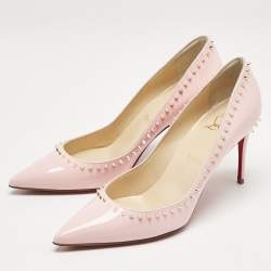 Pre Owned Christian Louboutin Pink Patent Leather Anjalina Pumps Size 38