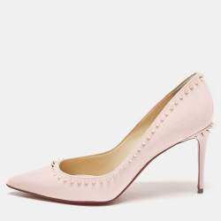 Pre Owned Christian Louboutin Pink Patent Leather Anjalina Pumps Size 38