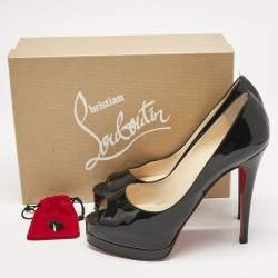 Pre Owned Christian Louboutin Black Patent Leather Altadama Pumps Size 40.5