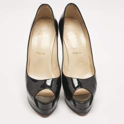 Pre Owned Christian Louboutin Black Patent Leather Altadama Pumps Size 40.5