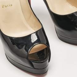 Pre Owned Christian Louboutin Black Patent Leather Altadama Pumps Size 40.5
