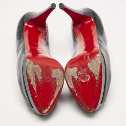 Pre Owned Christian Louboutin Black Patent Leather Altadama Pumps Size 40.5