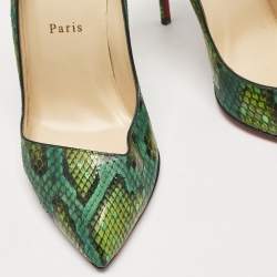 Christian Louboutin Green Python Corneille Pumps Size 38