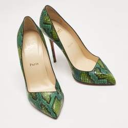 Christian Louboutin Green Python Corneille Pumps Size 38