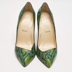 Christian Louboutin Green Python Corneille Pumps Size 38