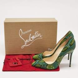 Christian Louboutin Green Python Corneille Pumps Size 38