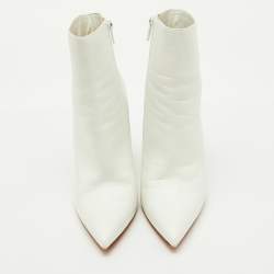 Christian Louboutin White Leather So Kate Ankle Length Boots Size 35.5