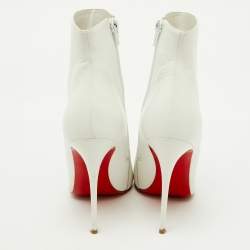 Christian Louboutin White Leather So Kate Ankle Length Boots Size 35.5