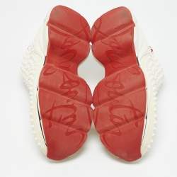 Pre Owned Christian Louboutin White Fabric donna High Top Sneakers Size 41
