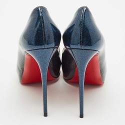 Christian Louboutin Blue/Red Ombre Patent Leather New Very Prive Pumps Size 37.5