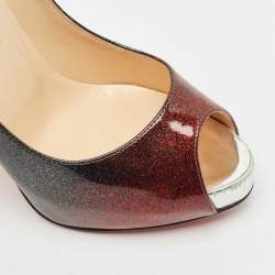 Christian Louboutin Blue/Red Ombre Patent Leather New Very Prive Pumps Size 37.5