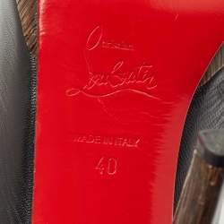 Pre Owned Christian Louboutin Black Leather Neofilo Platform Pumps Size 40