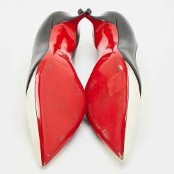 Christian Louboutin Black/Cream Patent Leather and PVC 17th floor Pumps Size 41