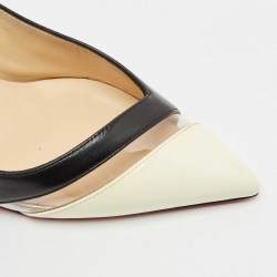 Christian Louboutin Black/Cream Patent Leather and PVC 17th floor Pumps Size 41