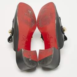 Christian Louboutin Black Patent Leather Octavian Mules Sandals Size 38