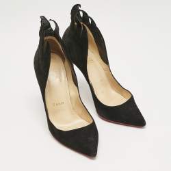 Christian Louboutin Black Suede Victorina Flame Pumps Size 36.5