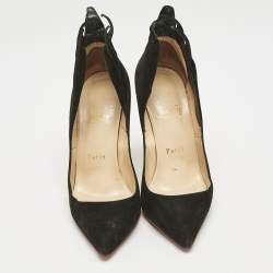 Christian Louboutin Black Suede Victorina Flame Pumps Size 36.5