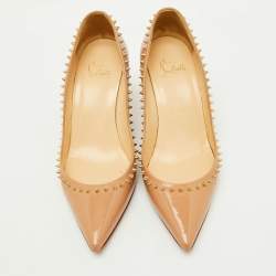 Christian Louboutin Beige Patent Leather Anjalina Pumps Size 35.5